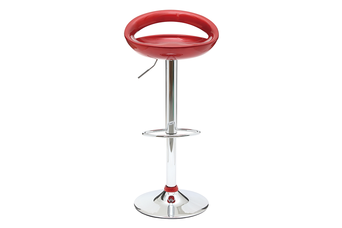 Tabouret de bar / cuisine moderne lie de vin COMET (lot de 2)