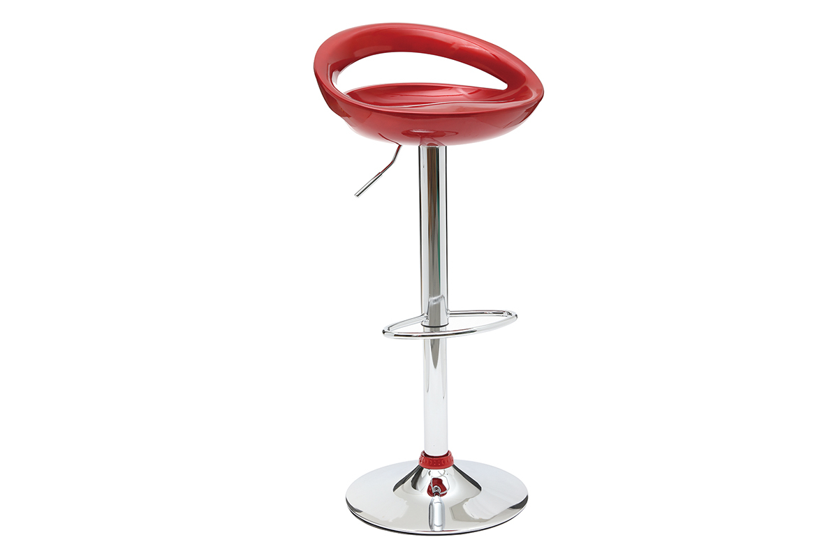 Tabouret de bar / cuisine moderne lie de vin COMET (lot de 2)