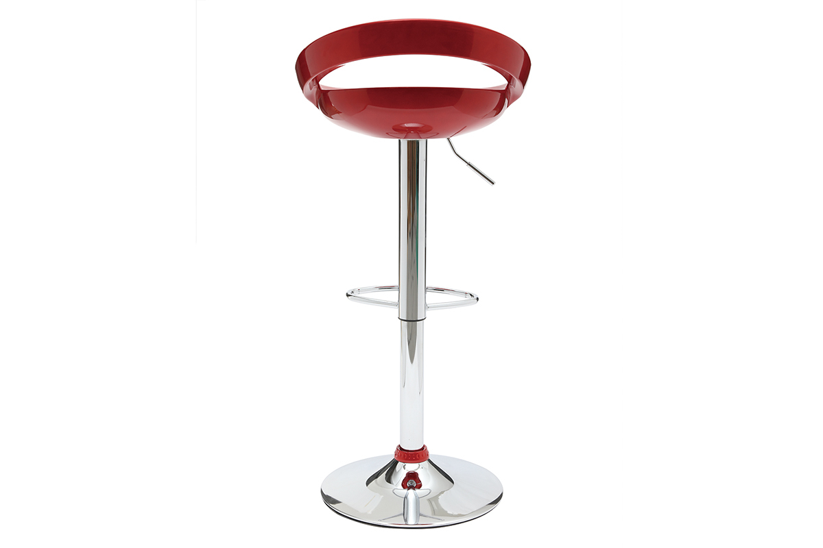 Tabouret de bar / cuisine moderne lie de vin COMET (lot de 2)