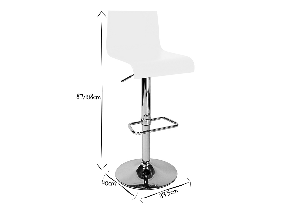 Tabouret de bar / cuisine noir moderne NEWSURF (lot de 2)