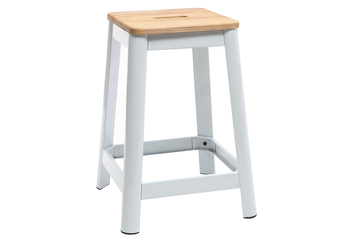 Tabouret de bar design blanc 65 cm NICK