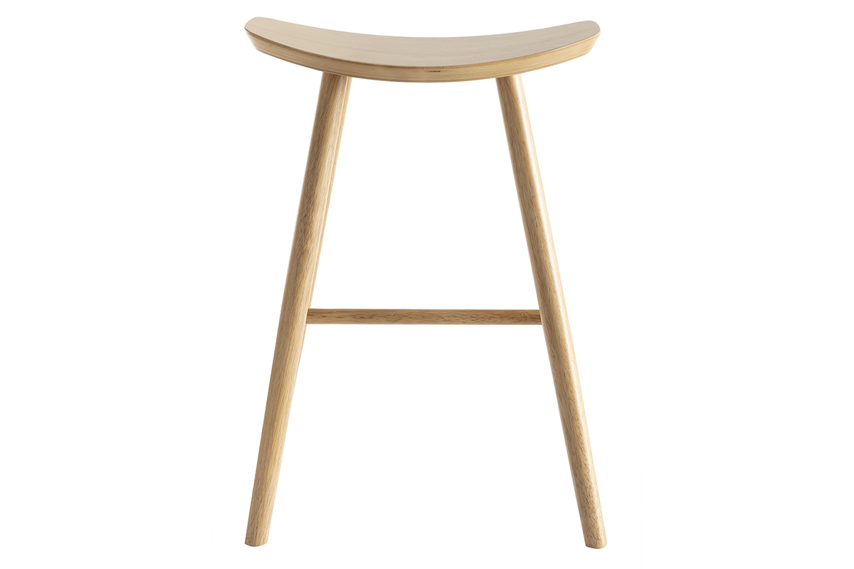 Tabouret de bar design bois clair H65 cm DEMORY