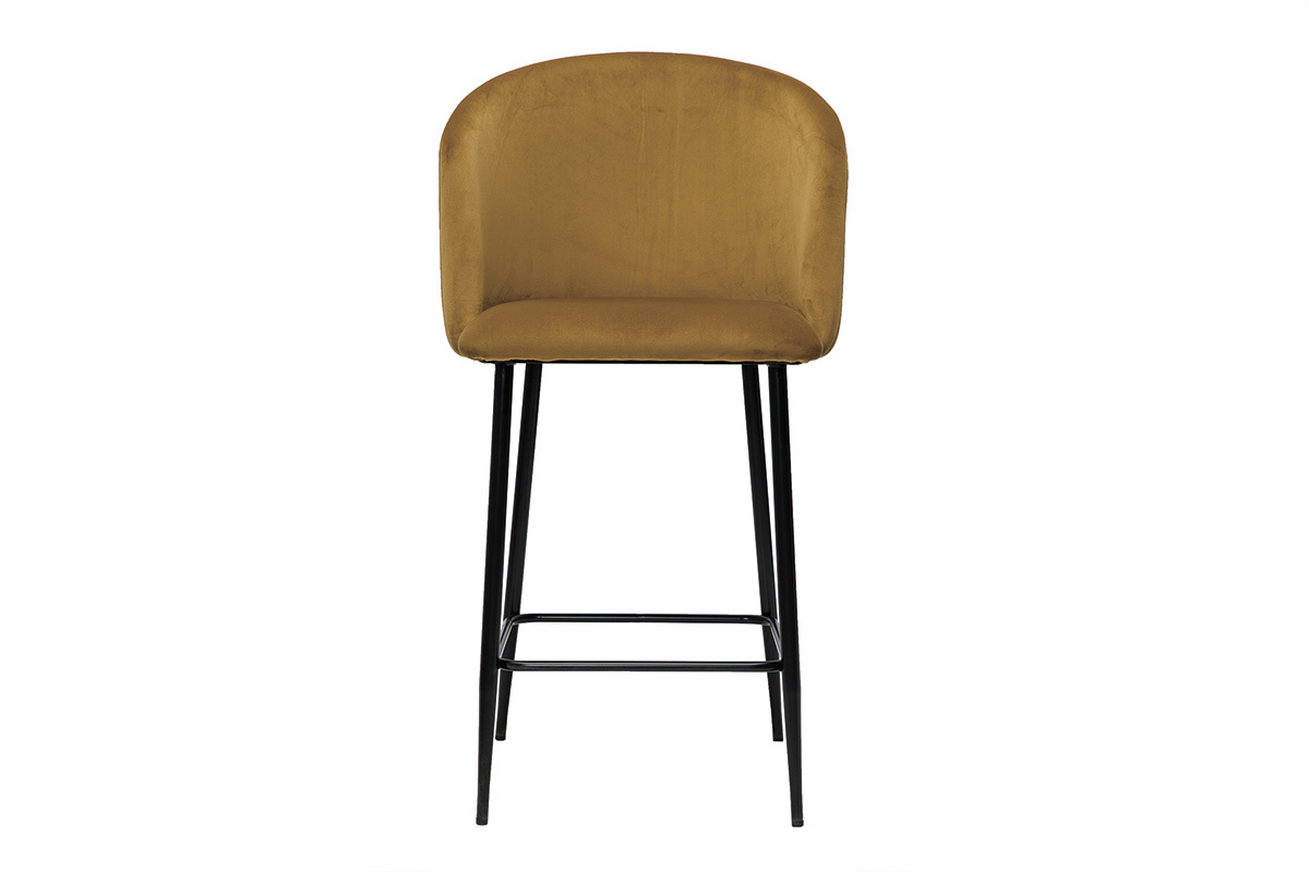 Tabouret de bar design en velours bronze H68 cm VANITY