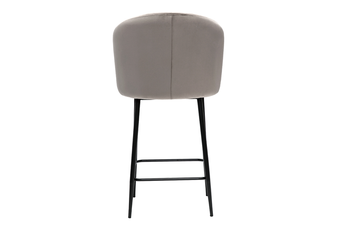 Tabouret de bar design en velours taupe H68 cm VANITY