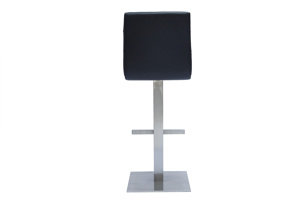 Tabouret de bar design noir et inox bross NENY