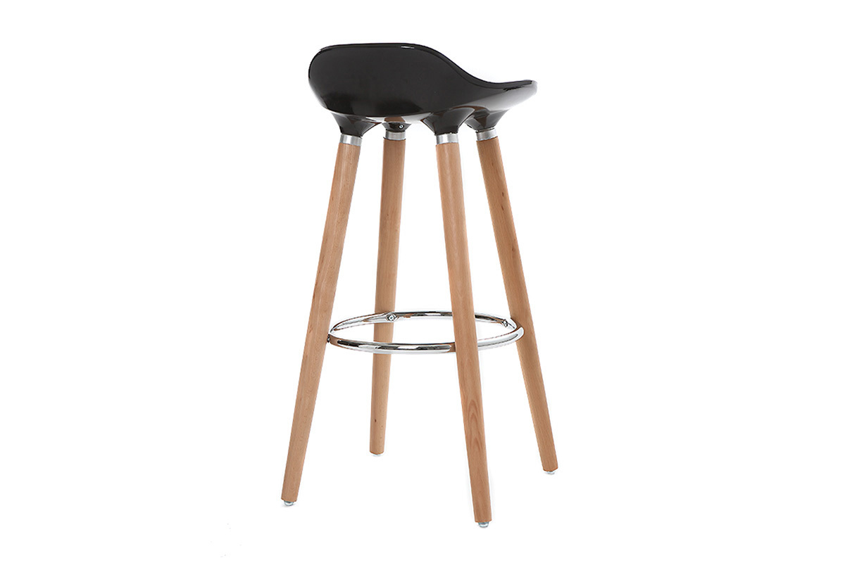 Tabouret de bar design noir scandinave GILDA