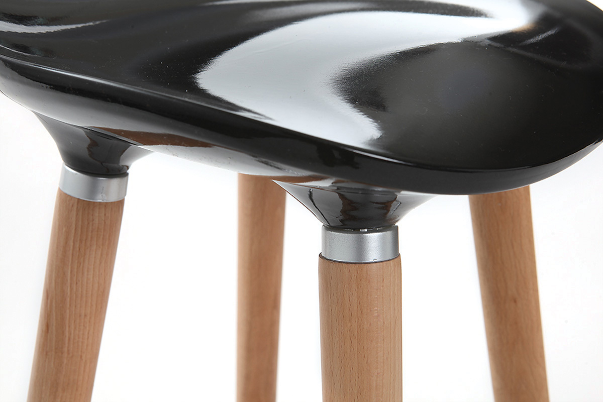 Tabouret de bar design noir scandinave GILDA