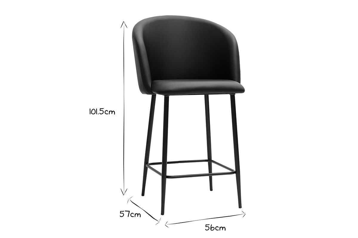 Tabouret de bar design noirs H68 cm VANITY