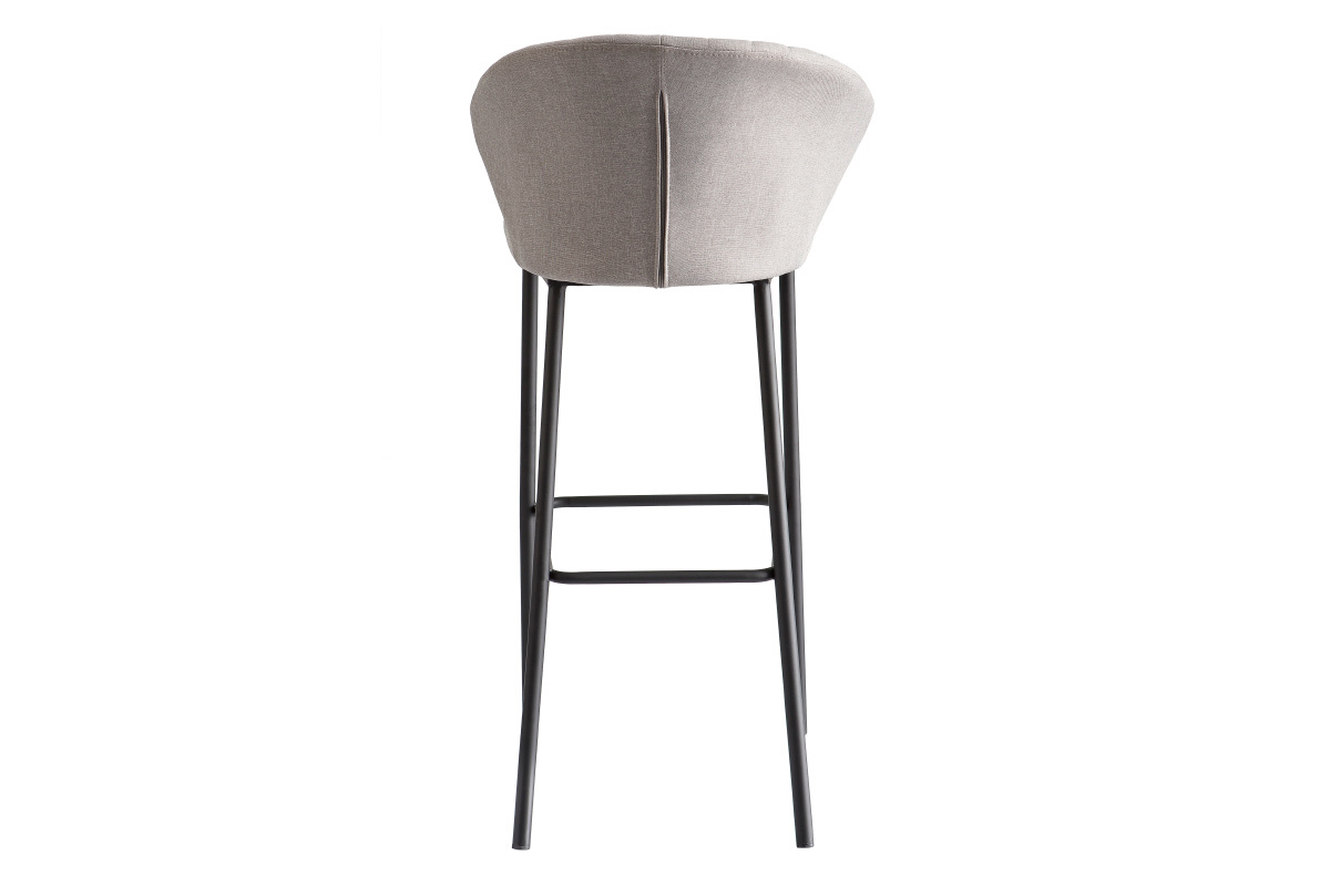 Tabouret de bar design tissu gris 75 cm DALLY