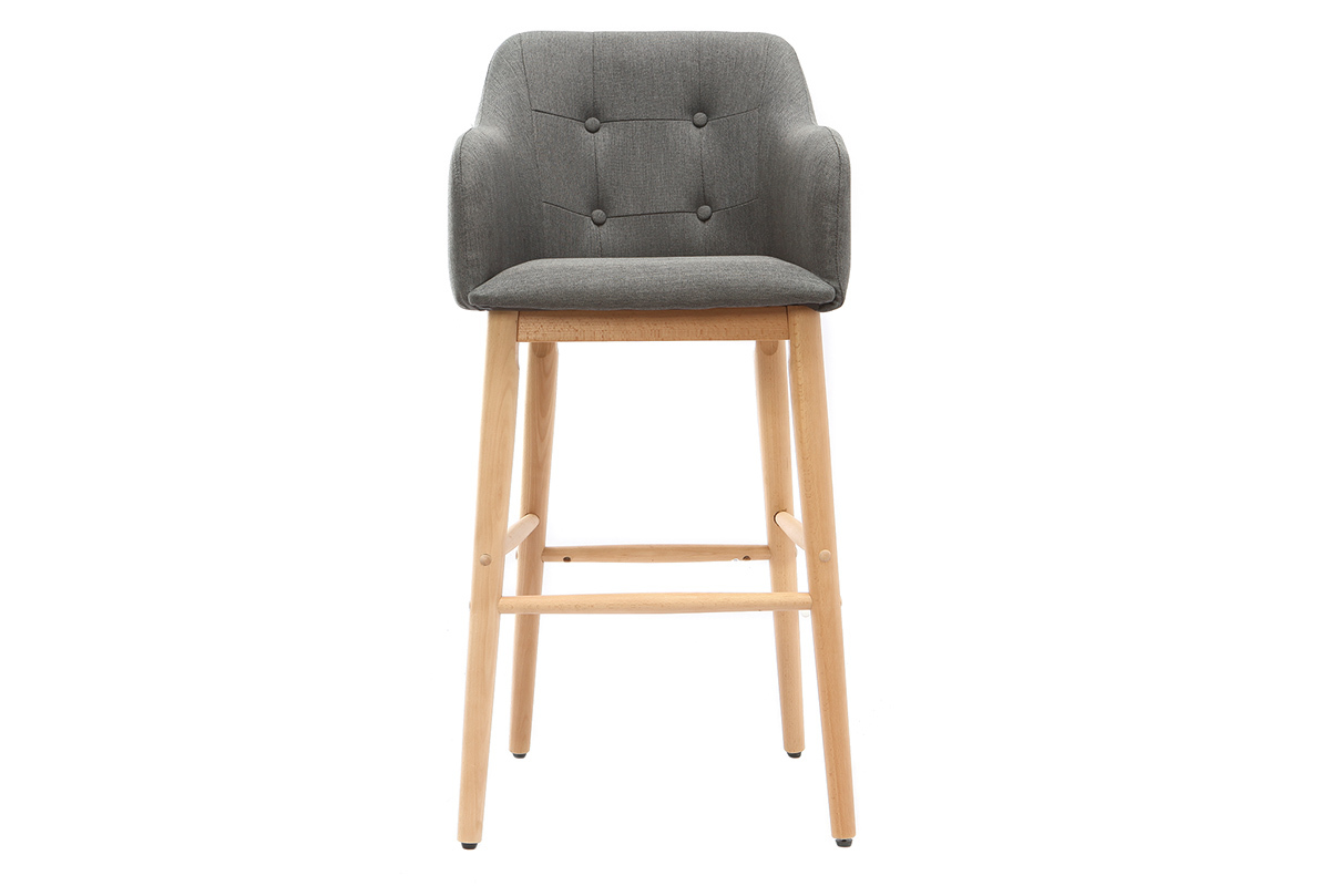 Tabouret de bar scandinave 75 cm gris fonc BALTIK