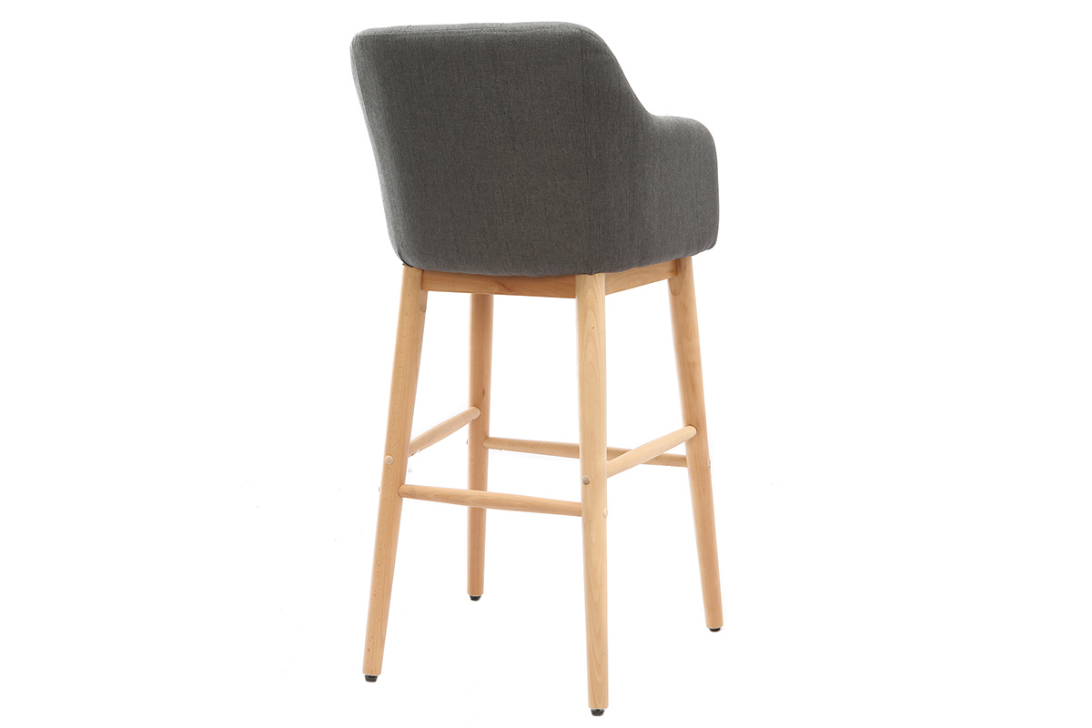 Tabouret de bar scandinave 75 cm gris fonc BALTIK