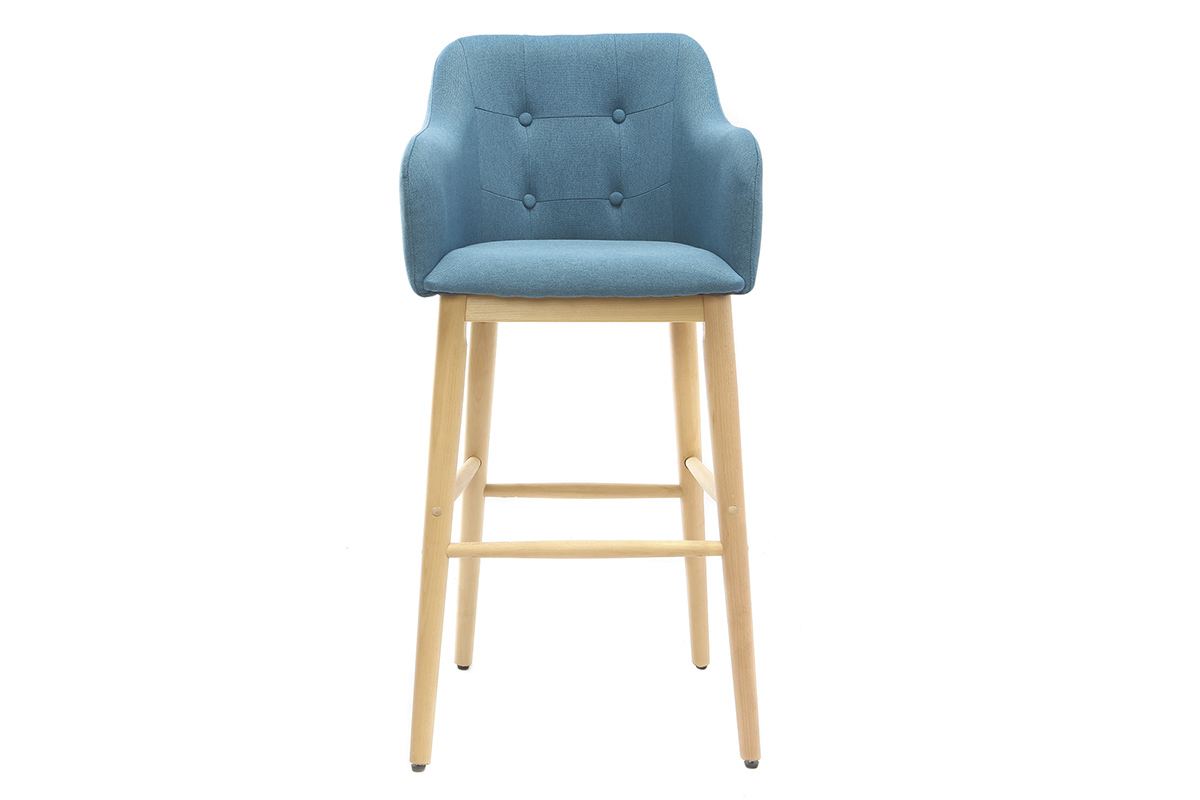 Tabouret de bar scandinave 75cm bleu BALTIK