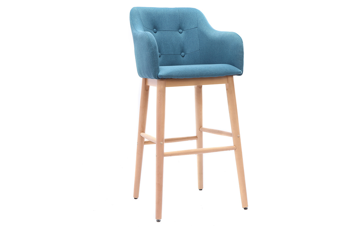 Tabouret de bar scandinave 75cm bleu BALTIK