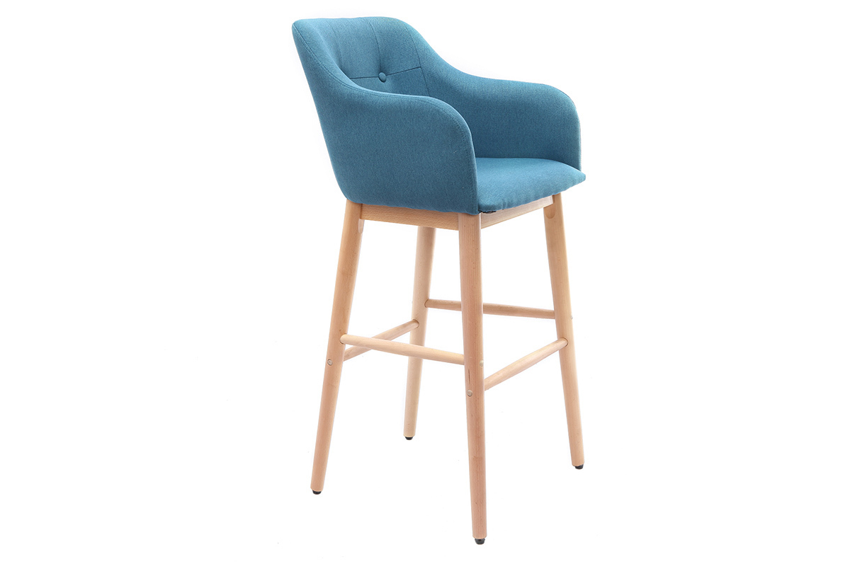 Tabouret de bar scandinave 75cm bleu BALTIK