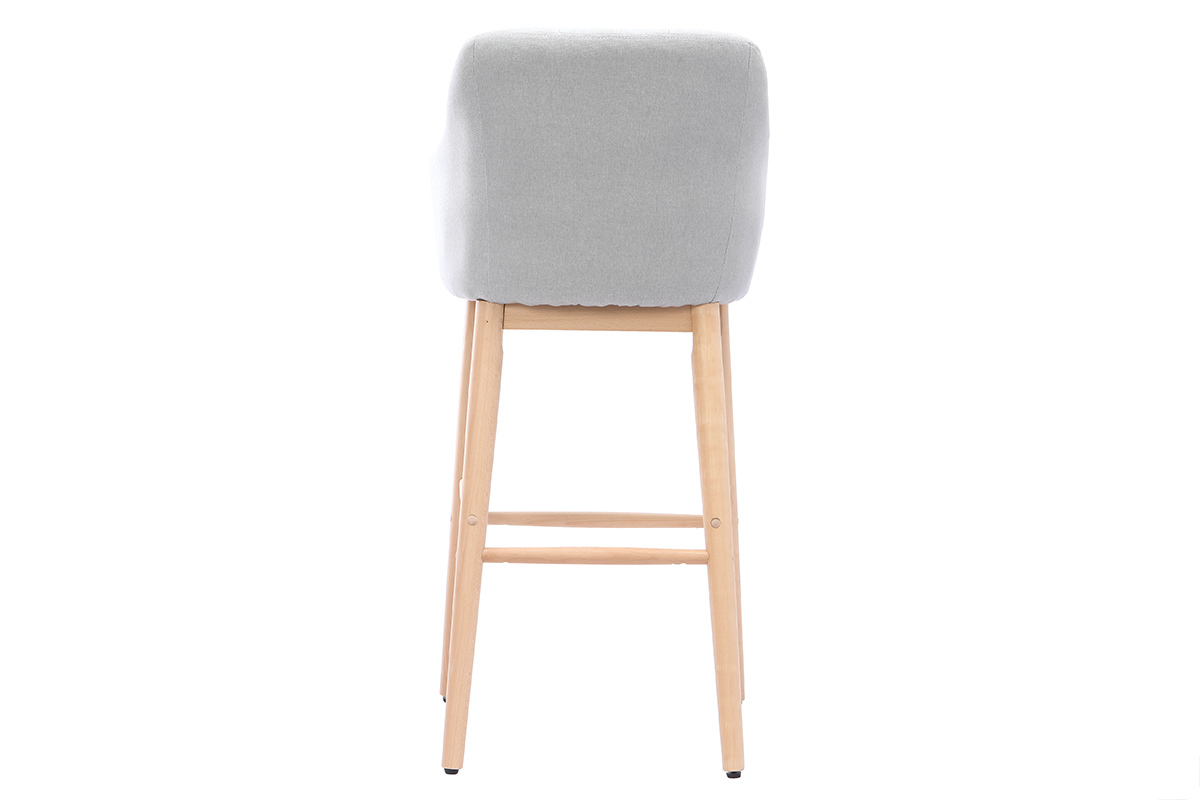 Tabouret de bar scandinave 75cm gris clair BALTIK