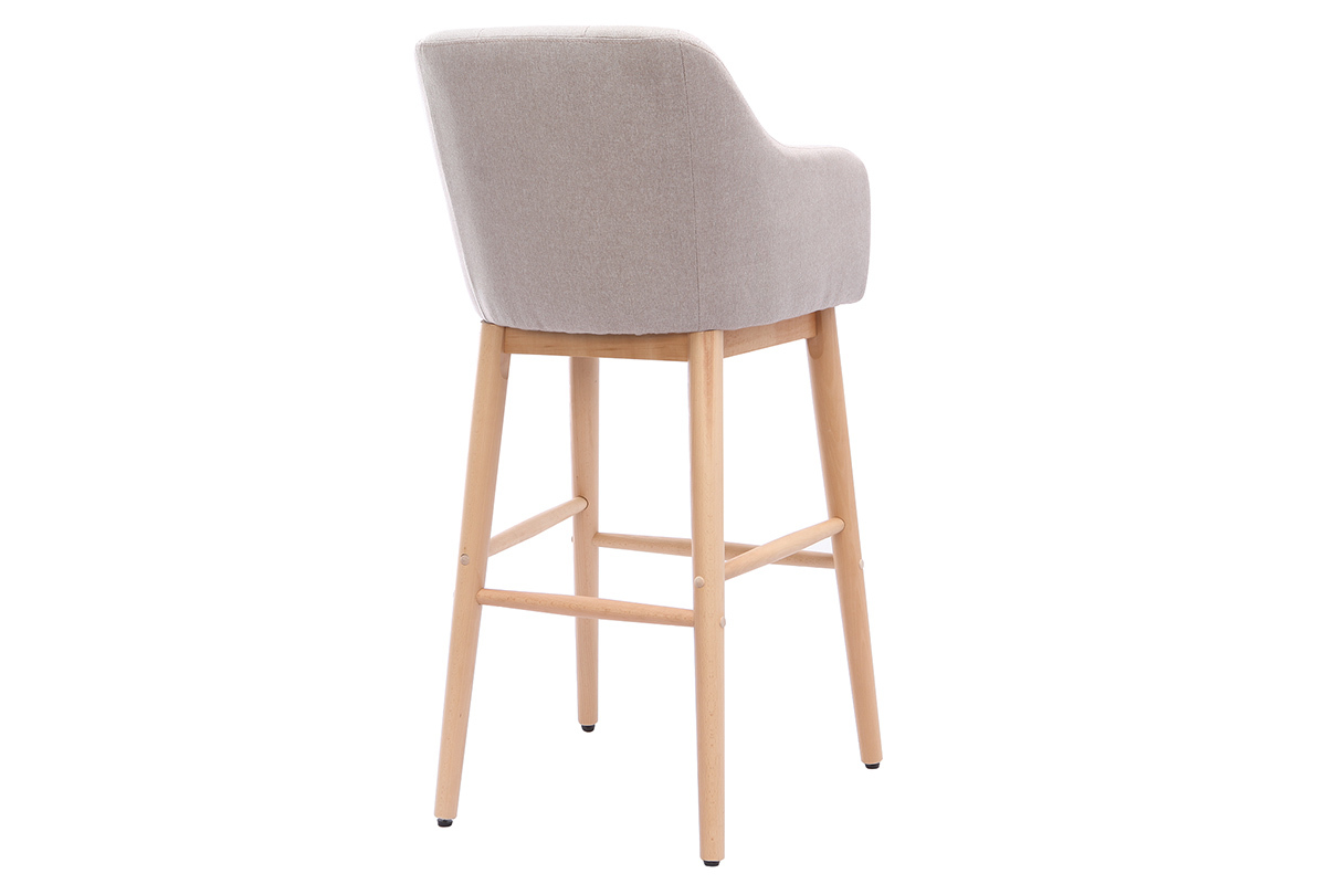 Tabouret de bar scandinave 75cm naturel BALTIK