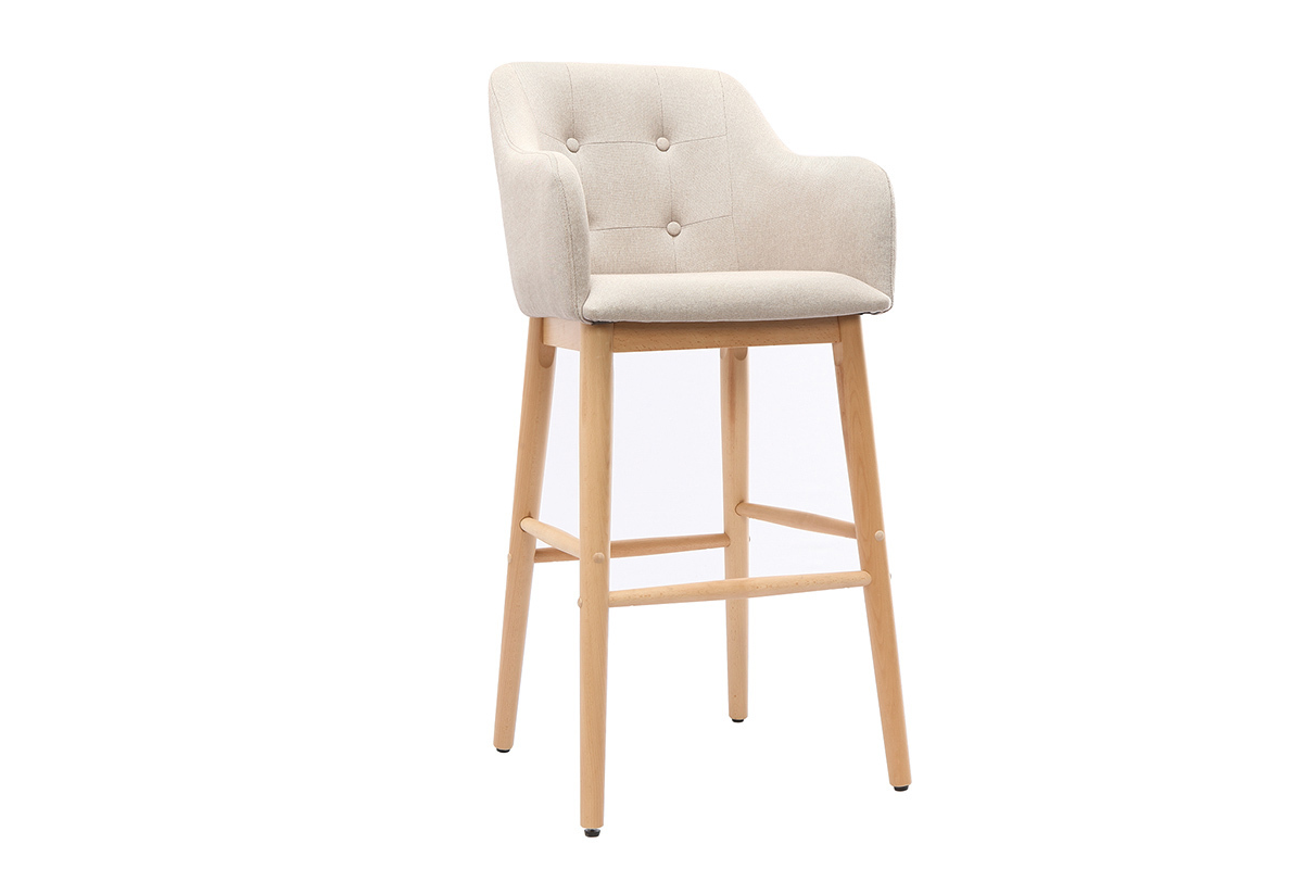 Tabouret de bar scandinave 75cm naturel BALTIK