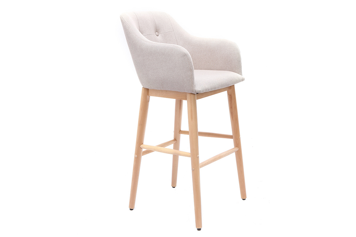 Tabouret de bar scandinave 75cm naturel BALTIK