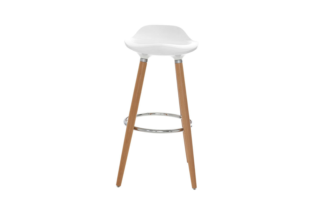 Tabouret de bar scandinave blanc H74 cm GILDA