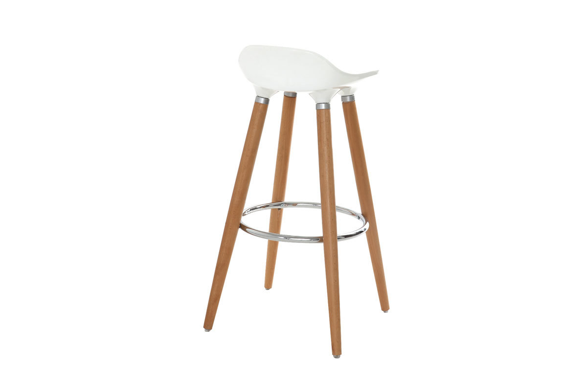 Tabouret de bar scandinave blanc H74 cm GILDA