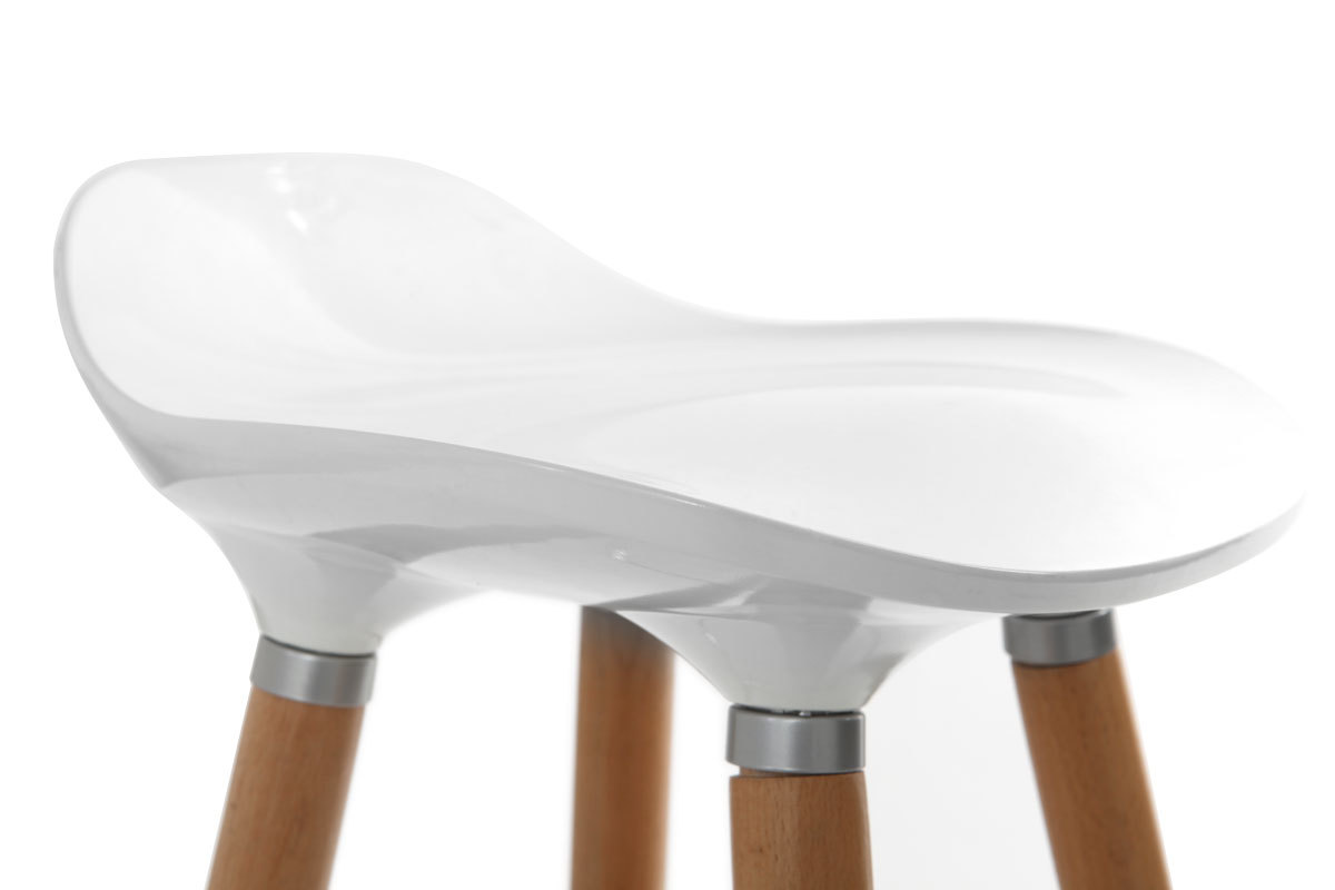 Tabouret de bar scandinave blanc H74 cm GILDA