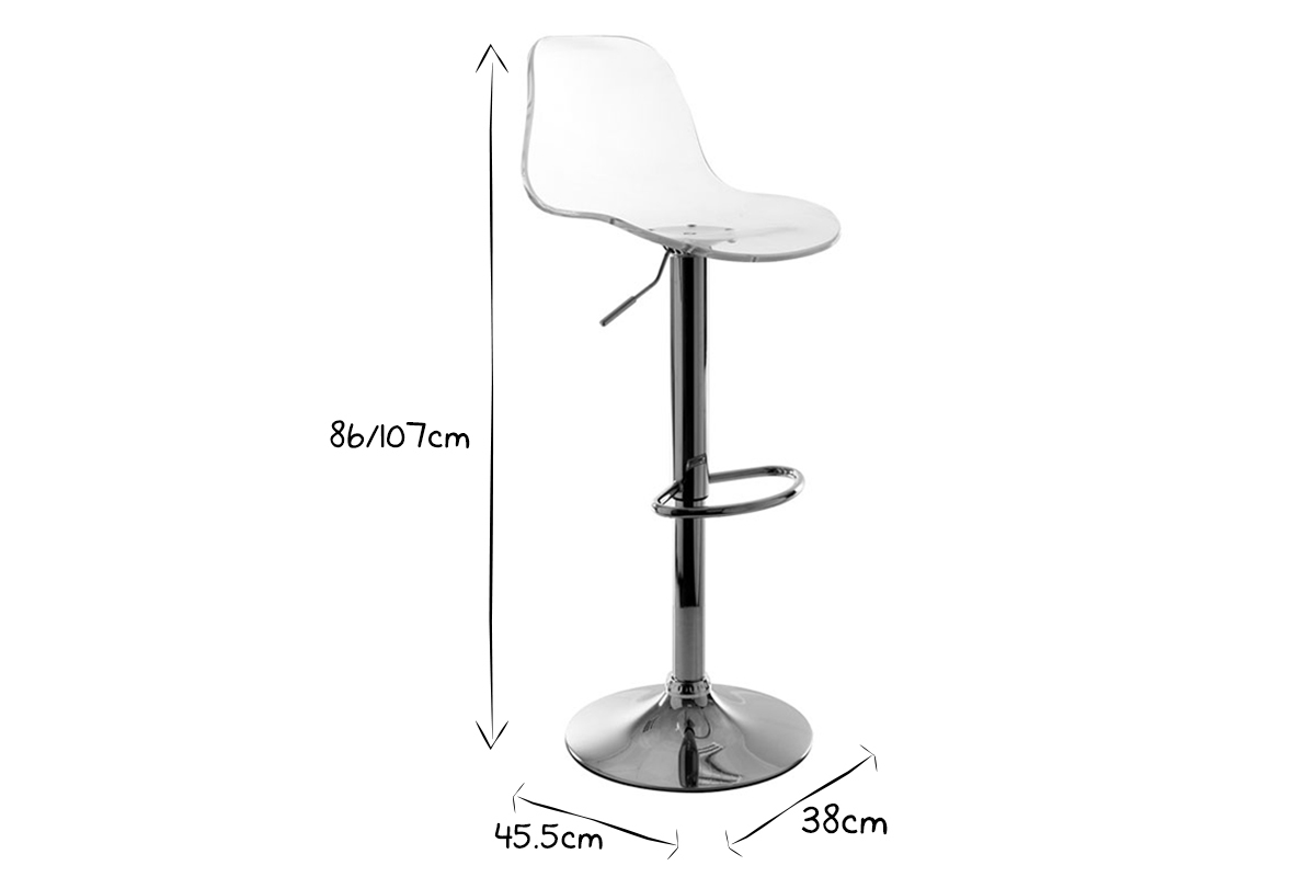 Tabouret de bar transparent GALILEO