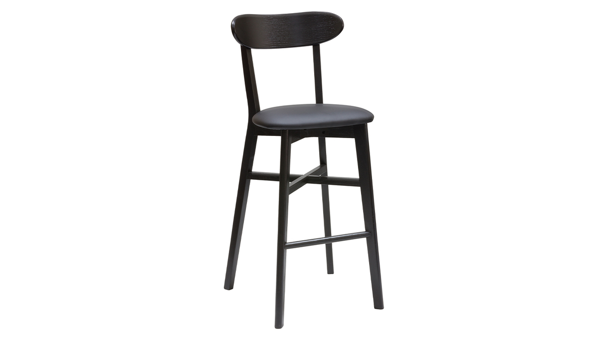 Tabouret de bar vintage noir H75 cm DOVE