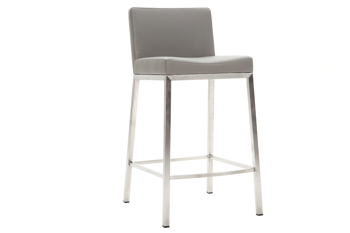 Tabouret design gris H66 cm (lot de 2) EPSILON