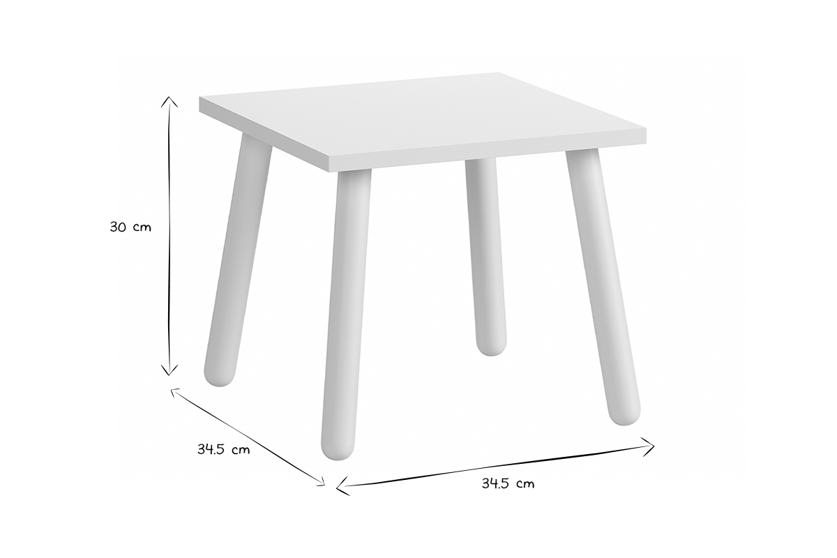 Tabouret enfant blanc FOXY