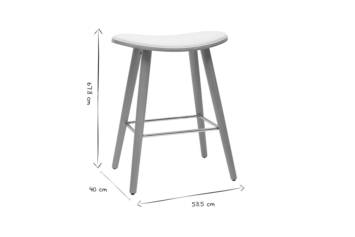 Tabourets de bar bois clair et blanc H65 cm (lot de 2) MEADOW