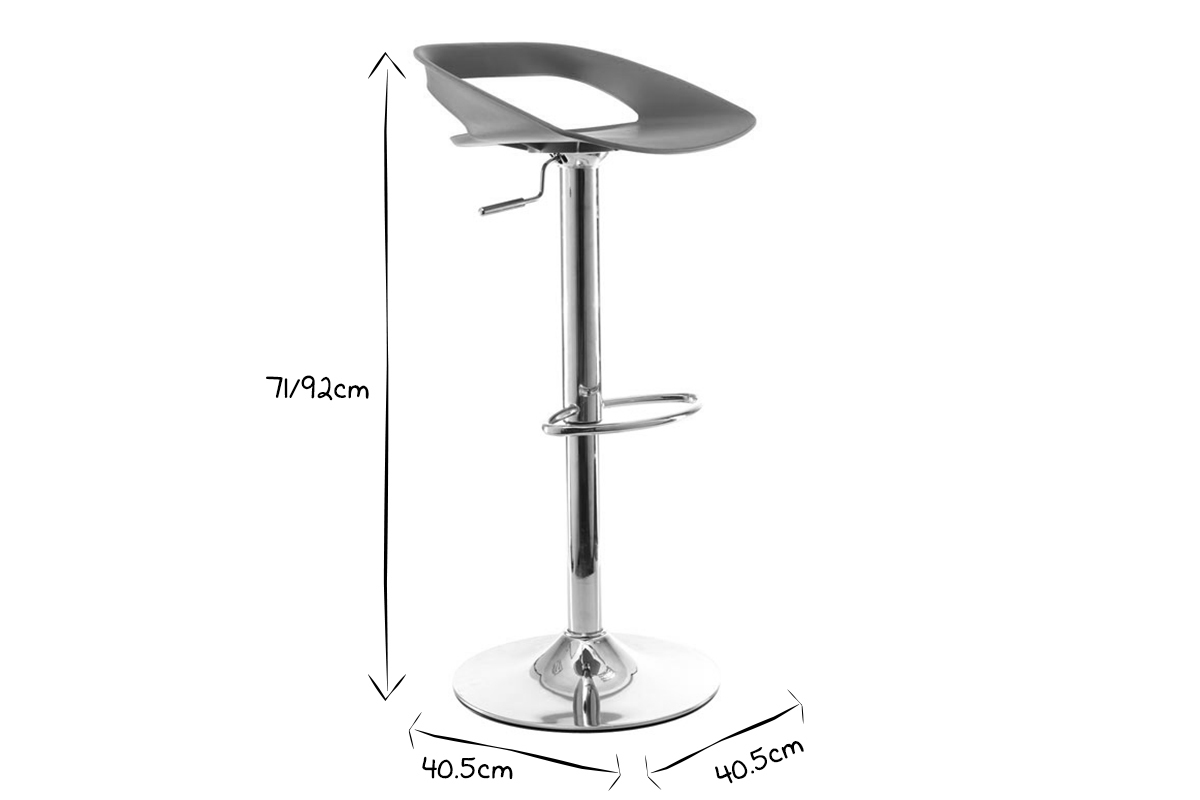 Tabourets de bar design blanc (lot de 2) PHENIX