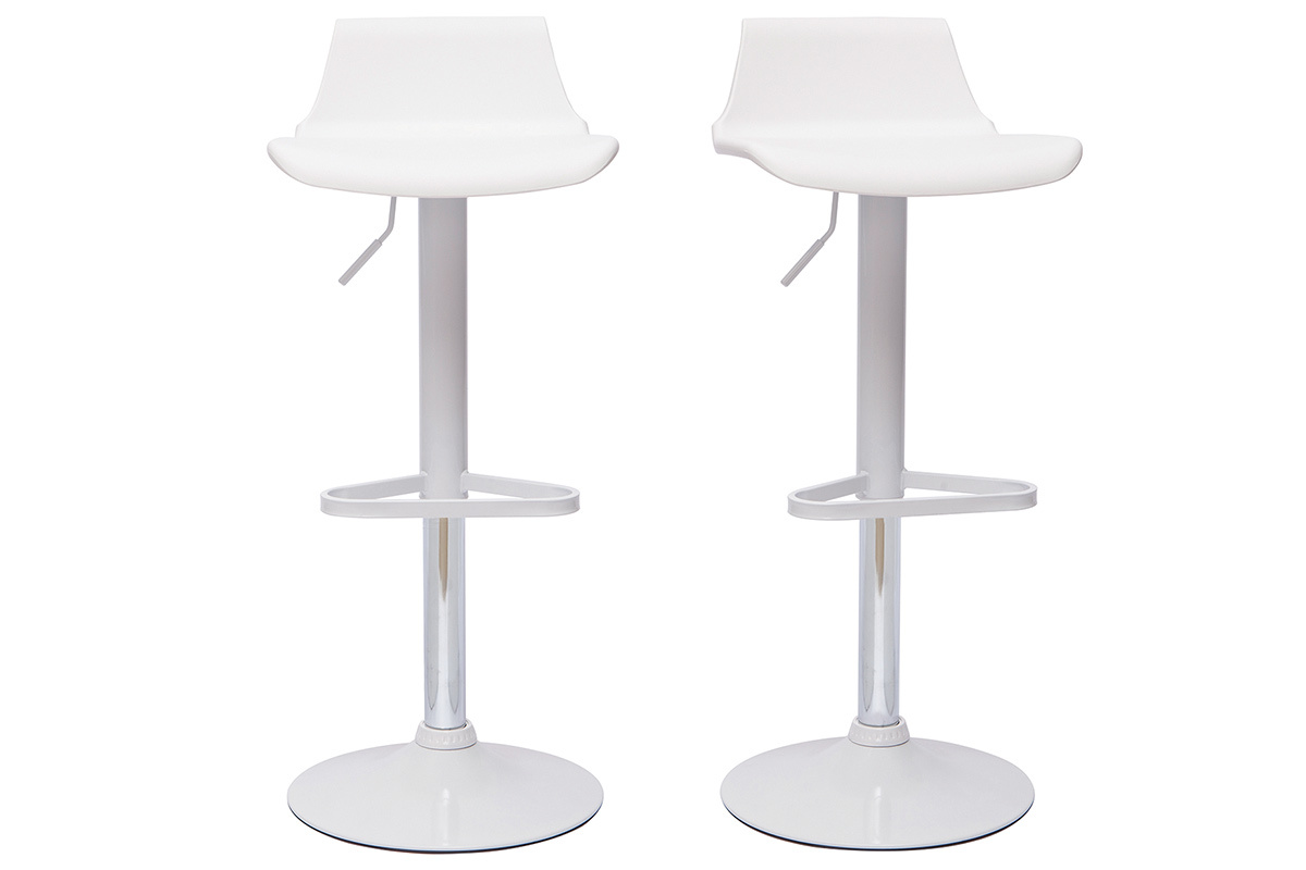 Tabourets de bar design blancs (lot de 2) KRONOS