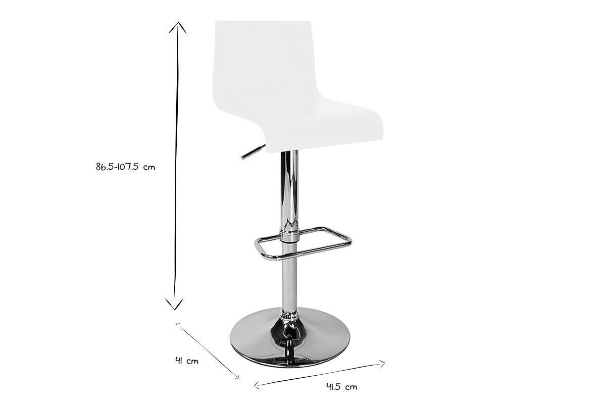 Tabourets de bar design blancs (lot de 2) NEWSURF