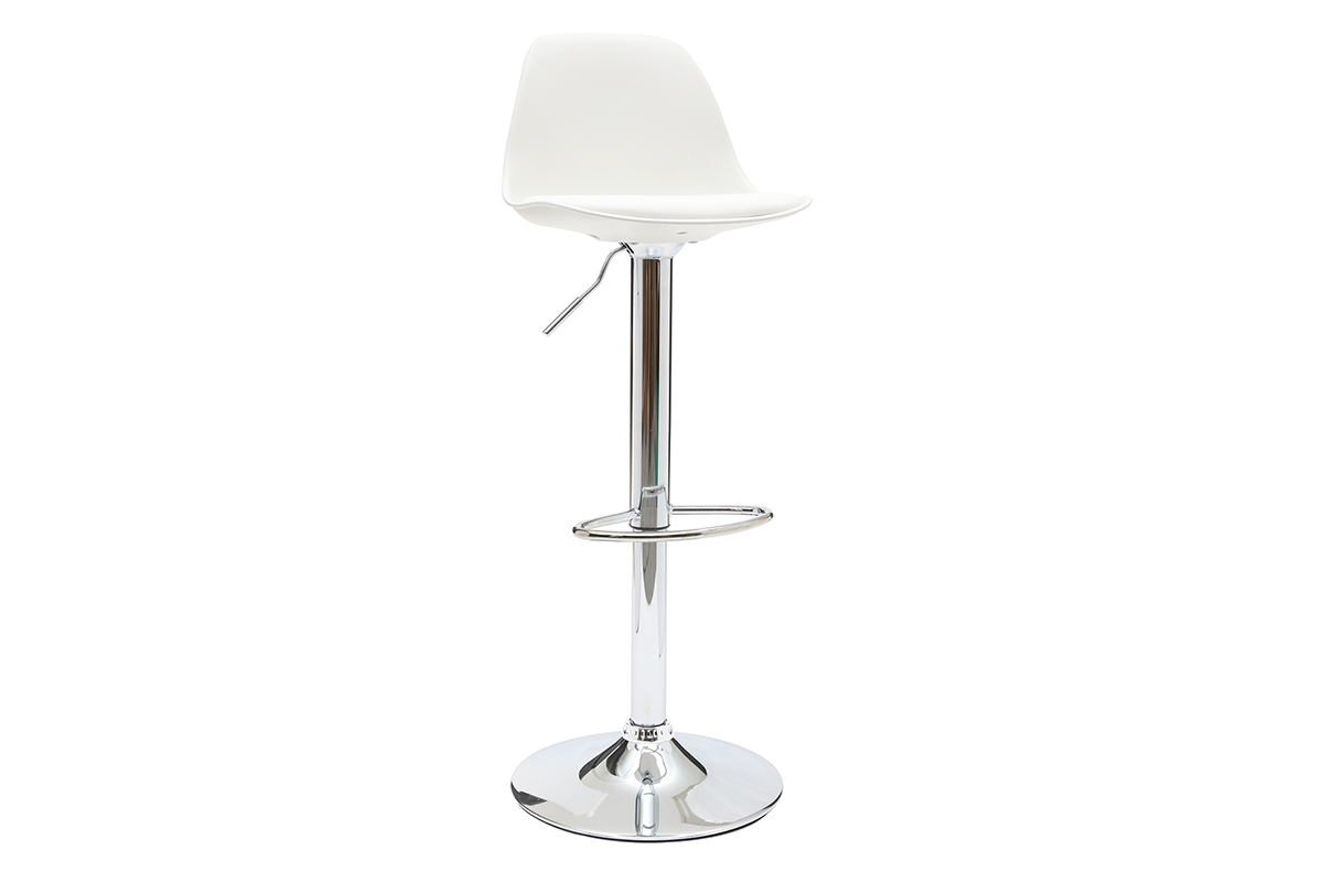 Tabourets de bar design blancs (lot de 2) STEEVY