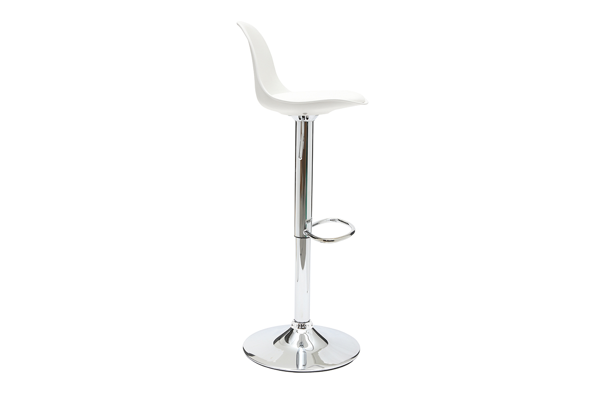 Tabourets de bar design blancs (lot de 2) STEEVY