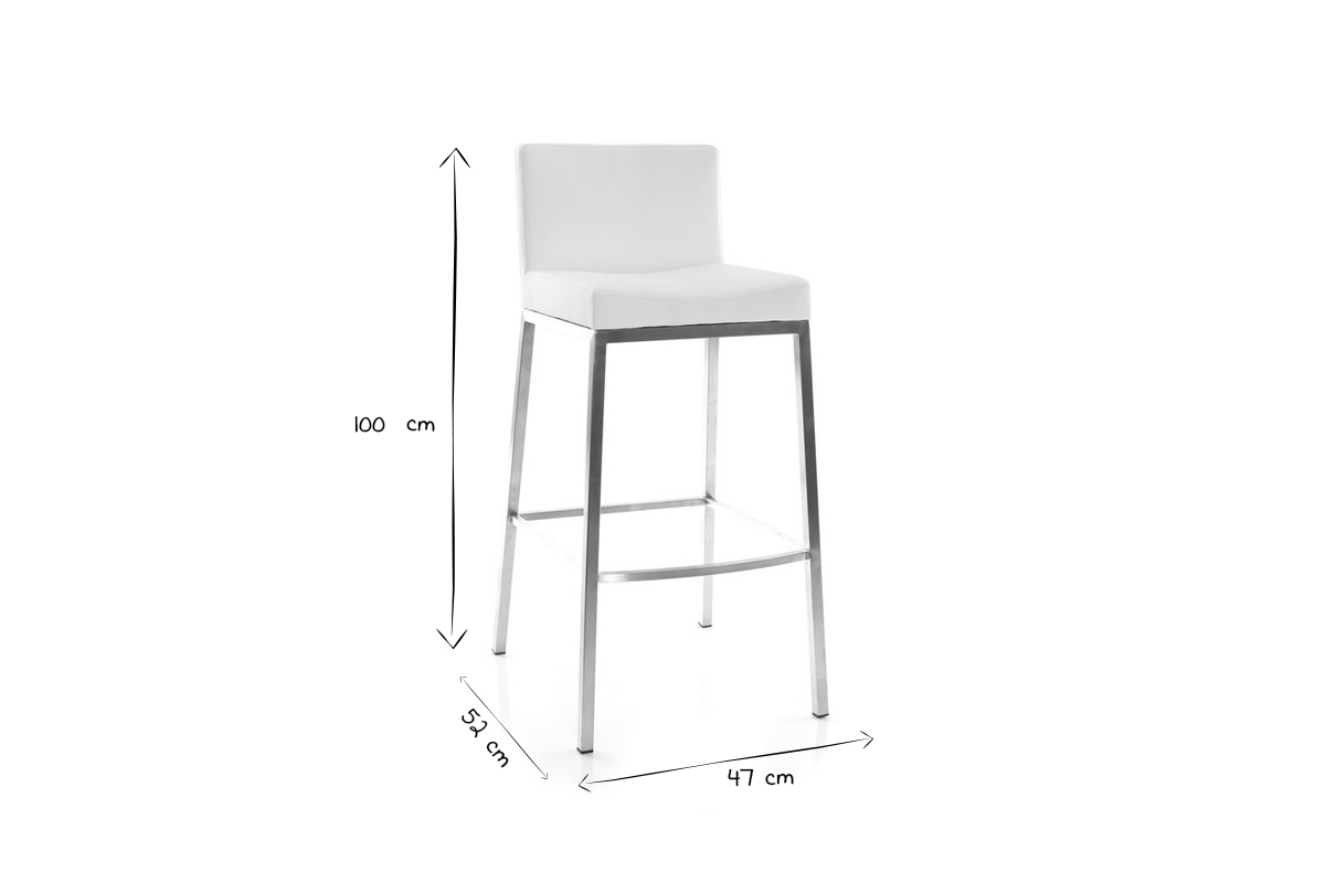 Tabourets de bar design blancs 76 cm EPSILON (lot de 2)