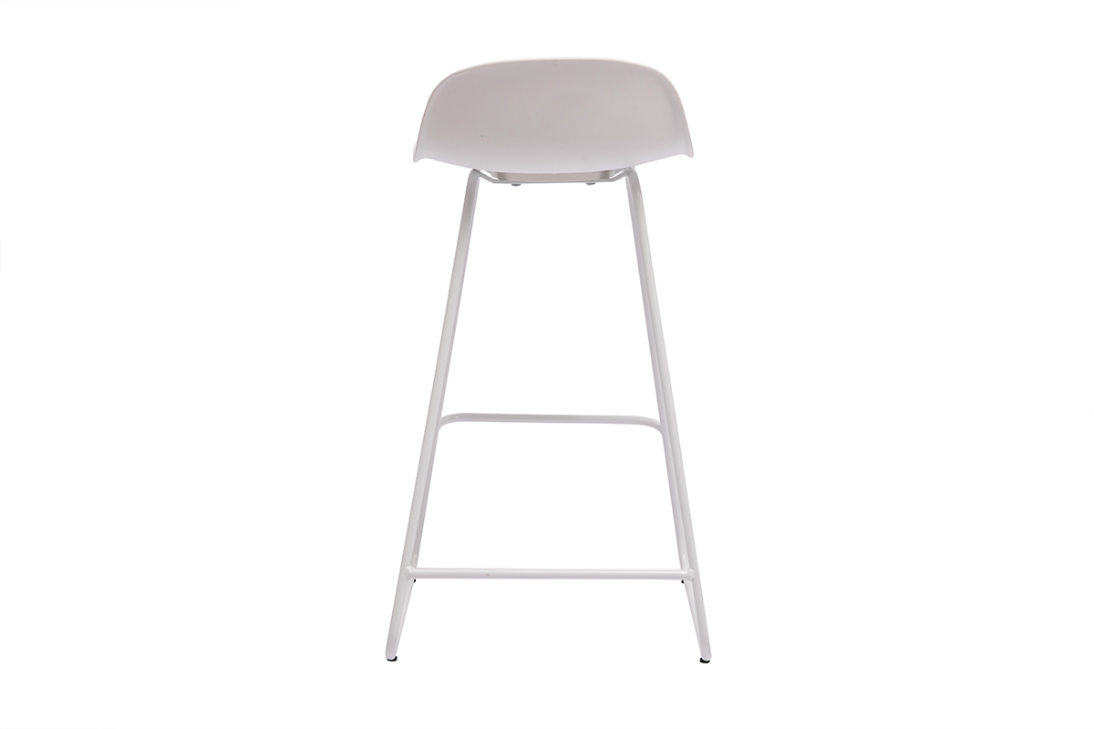 Tabourets de bar design blancs H65 cm (lot de 2) ELLA