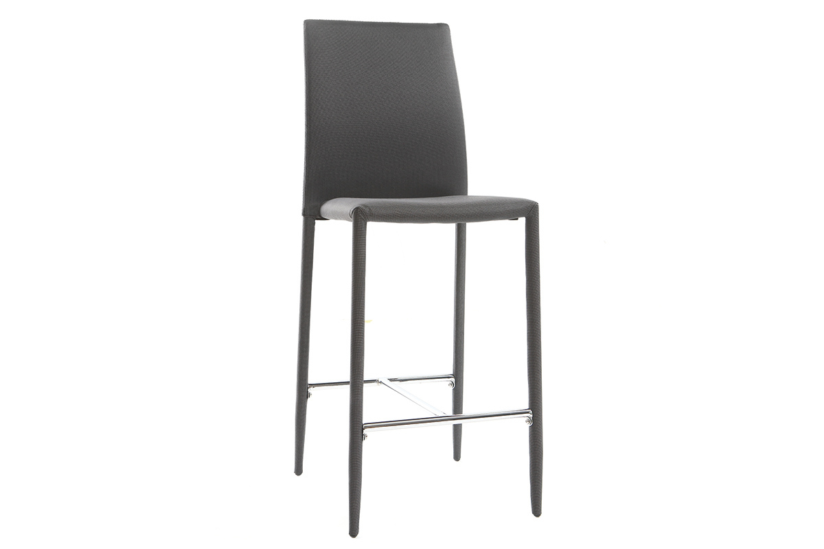 Tabourets de bar design gris anthracite (lot de 2) TALOS