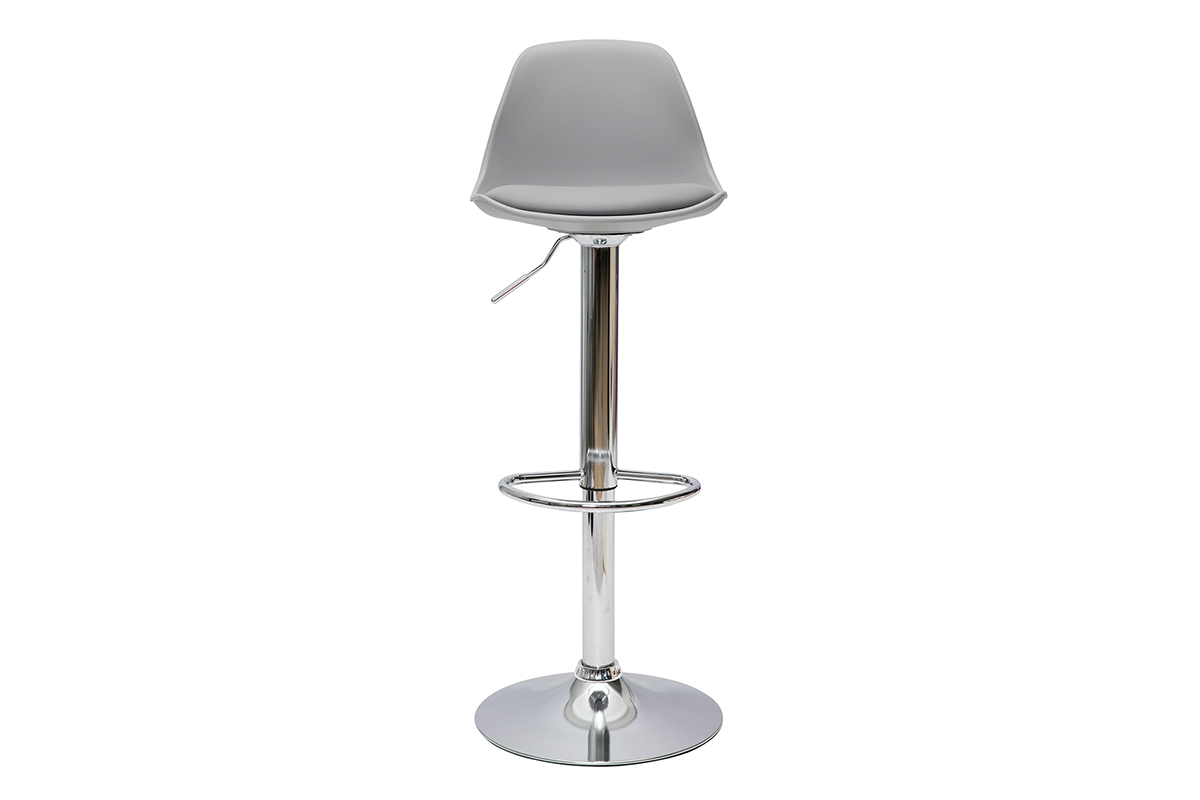 Tabourets de bar design gris clair (lot de 2) STEEVY