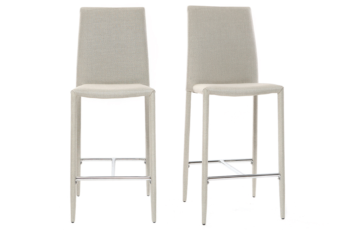 Tabourets de bar design gris clair (lot de 2) TALOS