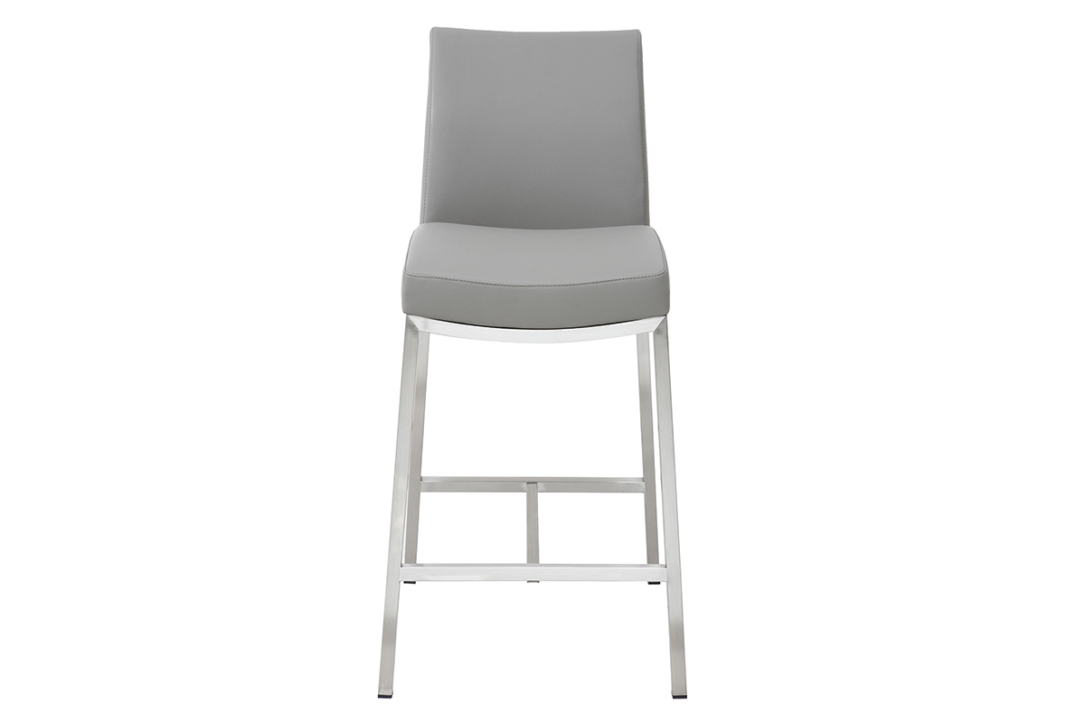 Tabourets de bar design gris clair H70 cm (lot de 2) OLLY