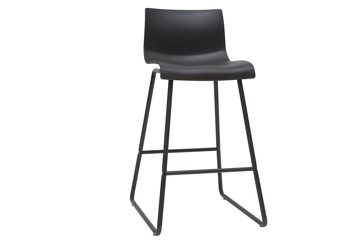 Tabourets de bar design noir 65 cm (lot de 2) ONA