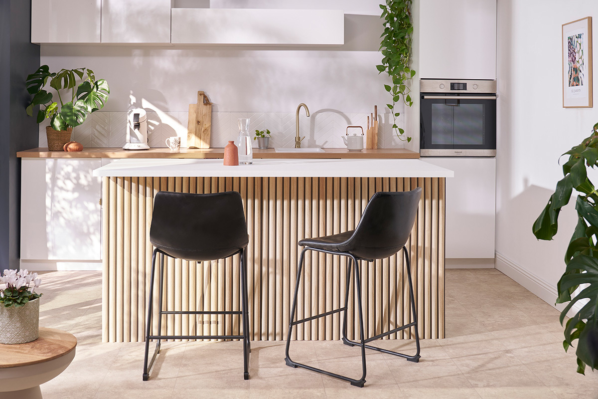 Tabourets de bar design noir H61 cm (lot de 2) NEW ROCK