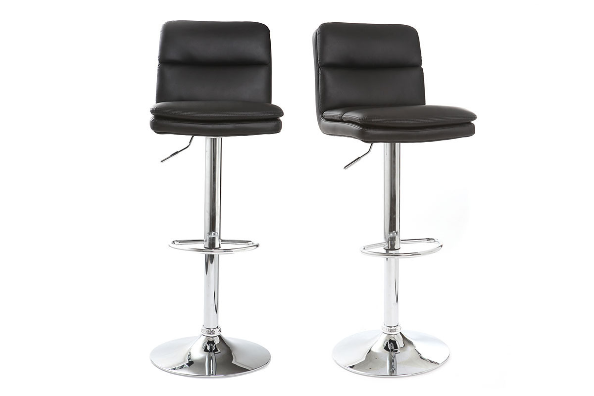 Tabourets de bar design noirs (lot de 2) CLARK