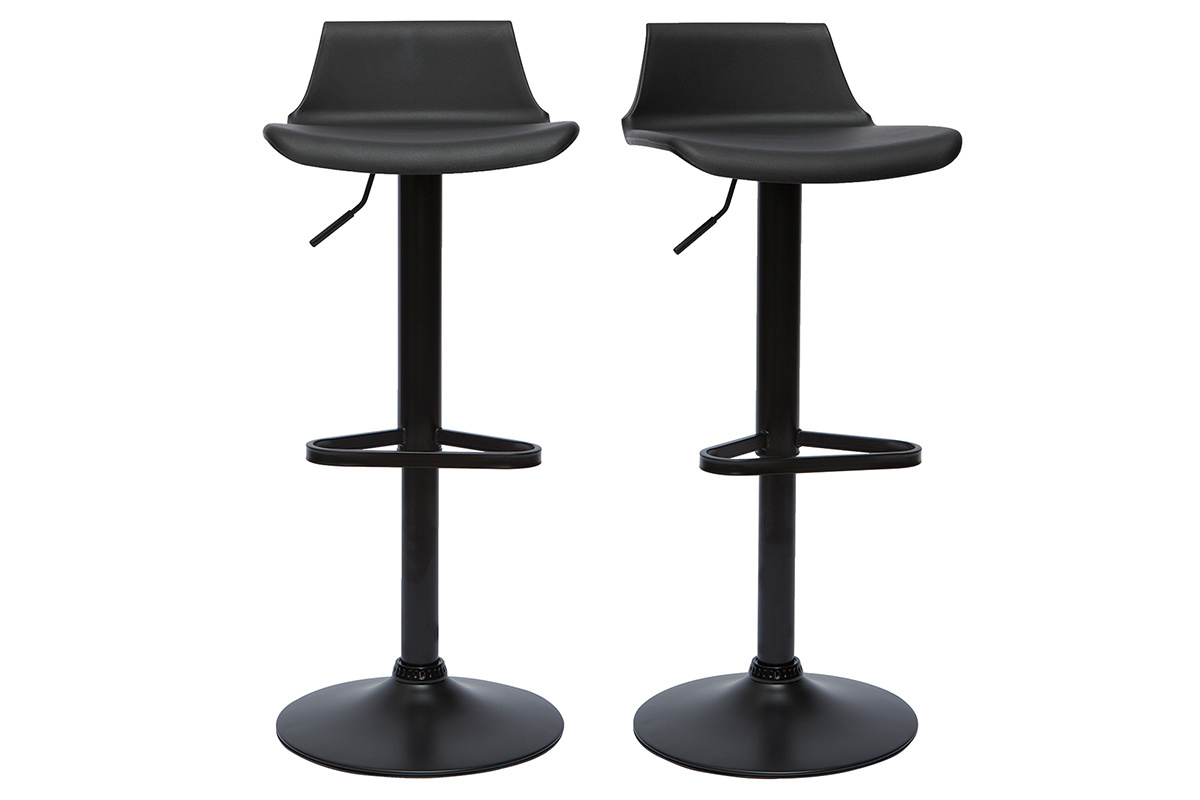 Tabourets de bar design noirs (lot de 2) KRONOS