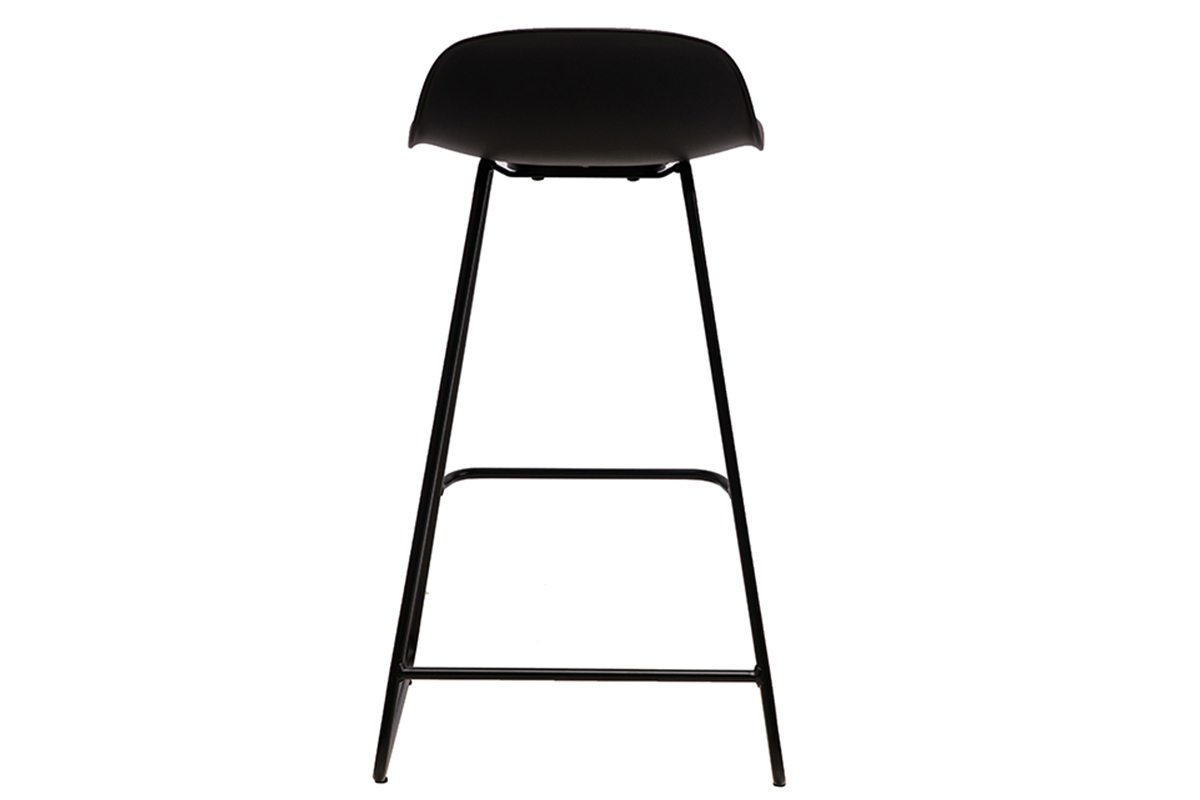 Tabourets de bar design noirs H65 cm (lot de 2) ELLA