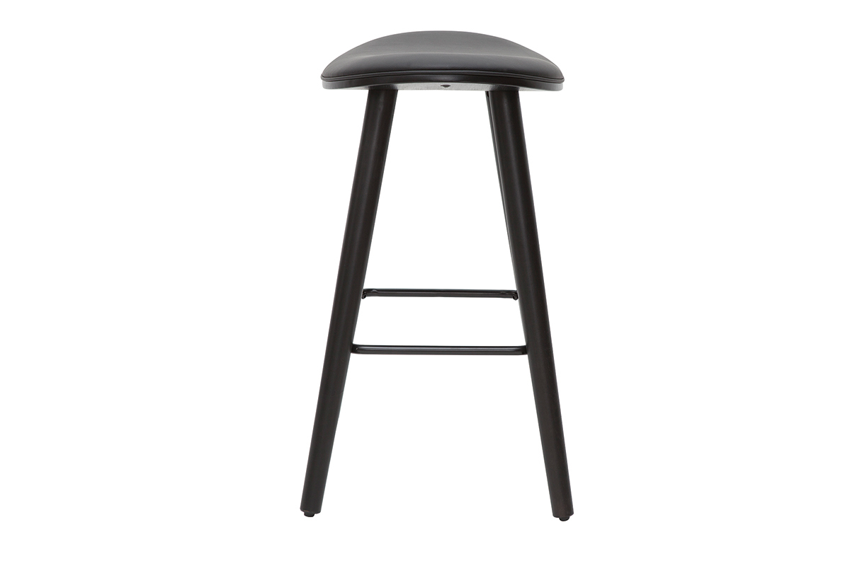 Tabourets de bar design noirs H65 cm (lot de 2) MEADOW