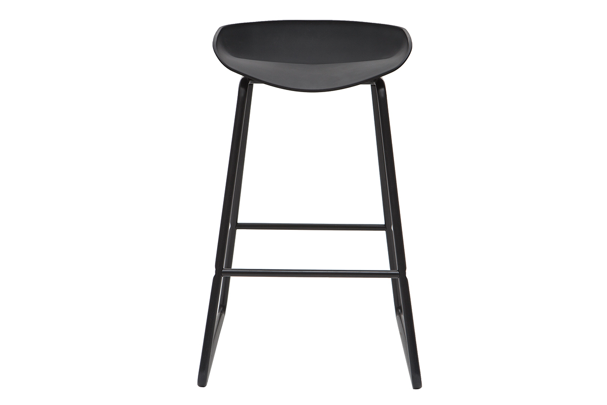 Tabourets de bar design noirs H65 cm (lot de 2) PEBBLE