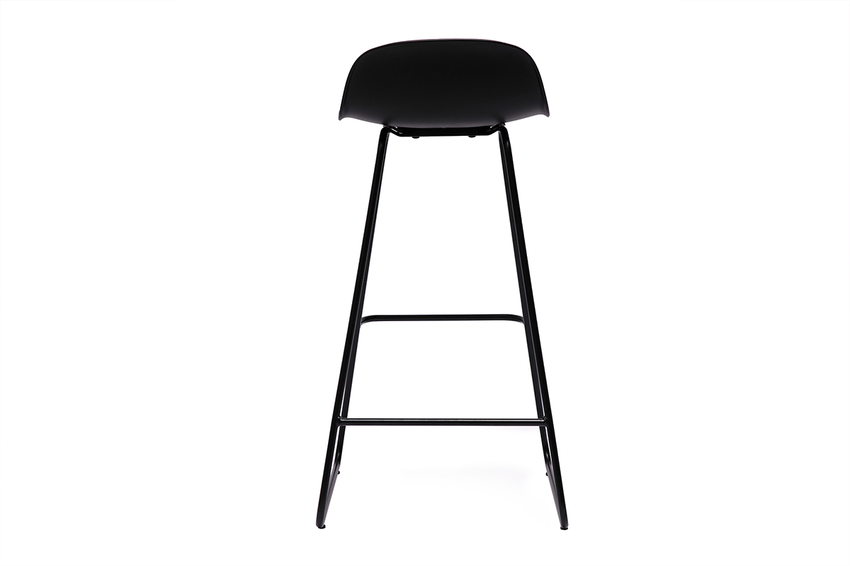 Tabourets de bar design noirs H70 cm (lot de 2) ELLA