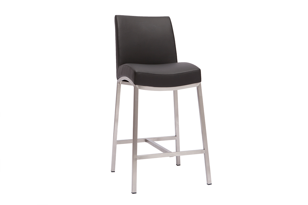 Tabourets de bar design noirs H70 cm (lot de 2) OLLY